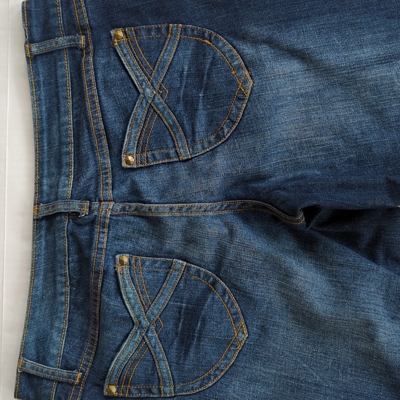 Nobo Distressed Studded Heart Capri Jeans Y2K Junior 13 Blue - Picture 2 of 16